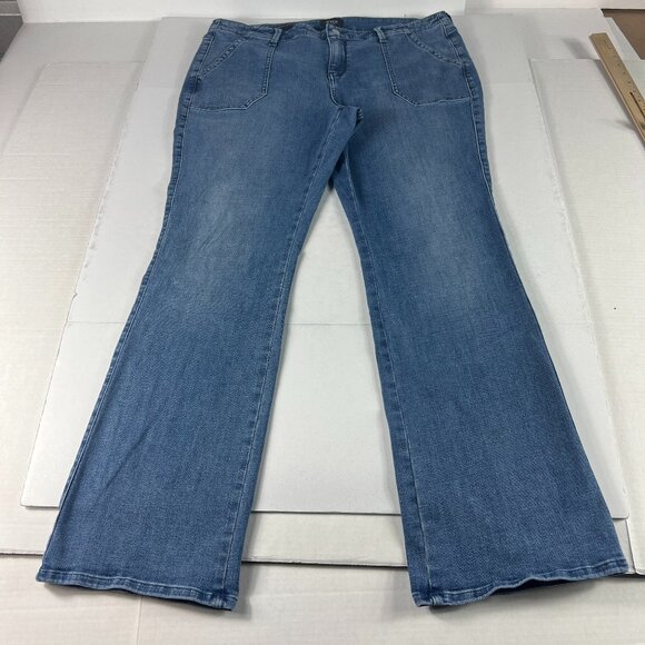 Not Your Daughter Jean Women 38x30* Barbara Boot Cut High Rise Blue Denim Tag 16 - Picture 1 of 16